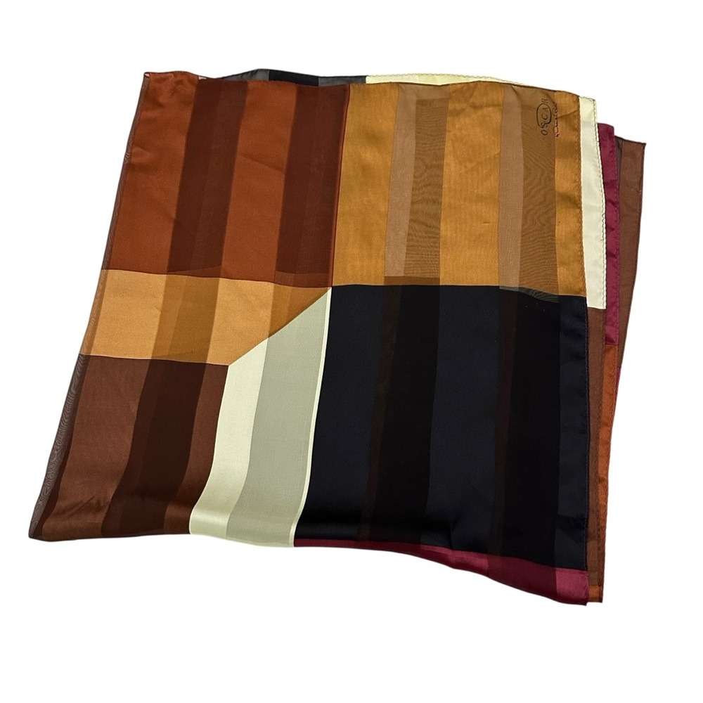 Oscar De La Renta Silk Multi Pattern Scarf - Picture 2 of 4